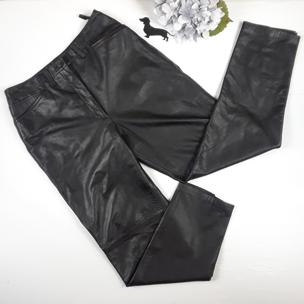 Ralph Lauren black leather pants. Sz 8.